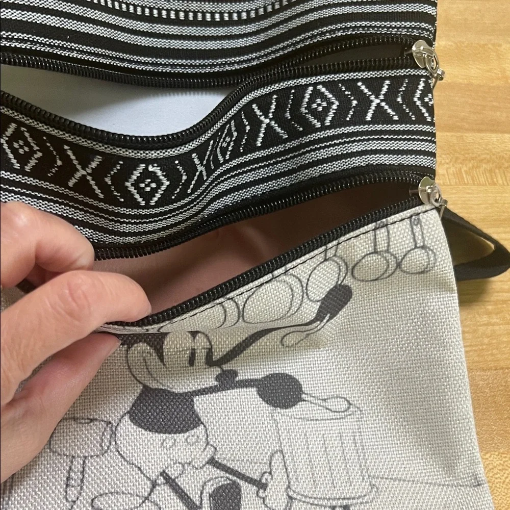 #1346=Mickey Mouse Black and Gray Crossbody Bag - Picture 6 of 14